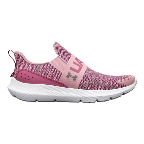 BRAND NEW youth girl under armour gps surge 3 slip-on pink shoes size 2Y & 7Y - Picture 3 of 8